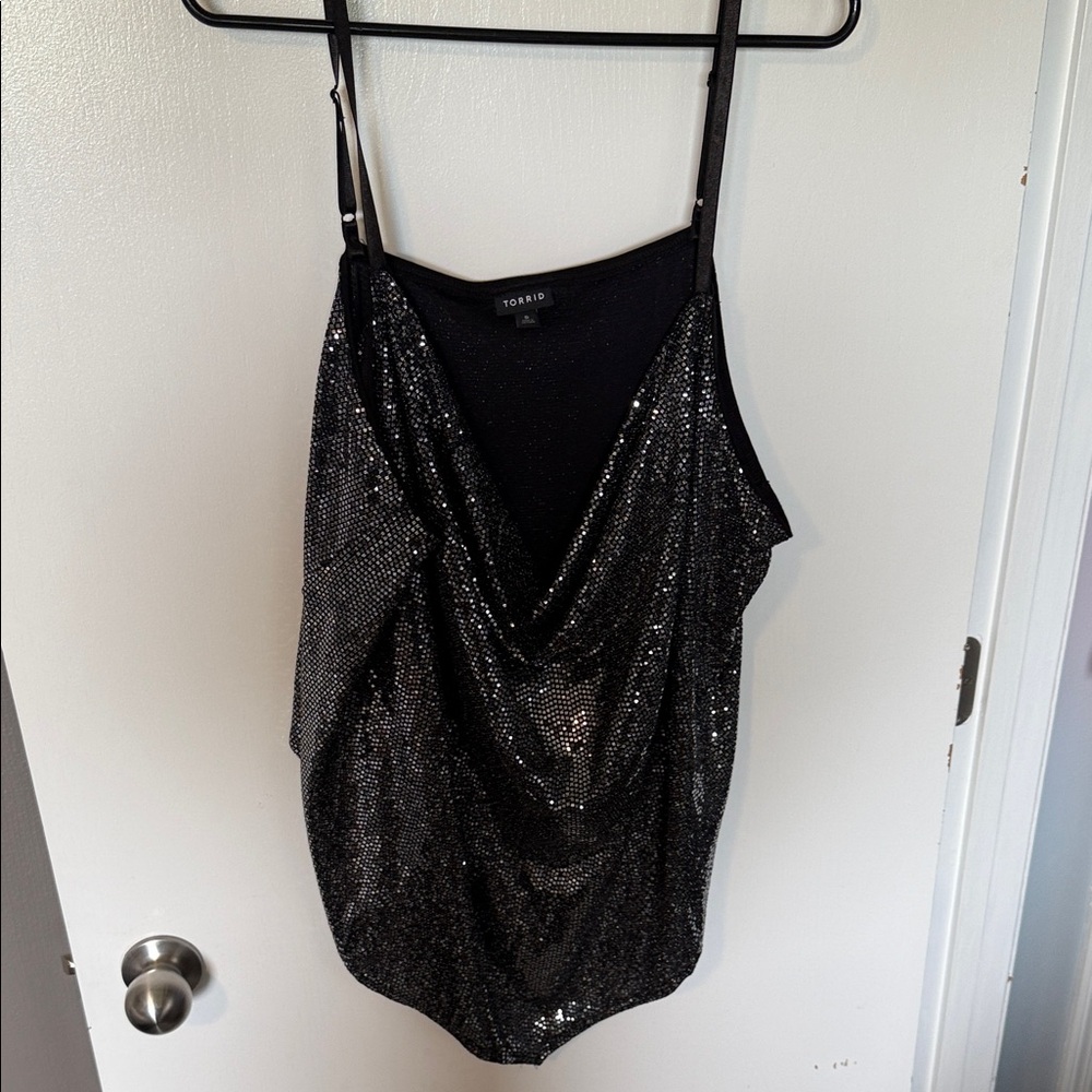 Torrid Shimmering Black Sequin Camisole